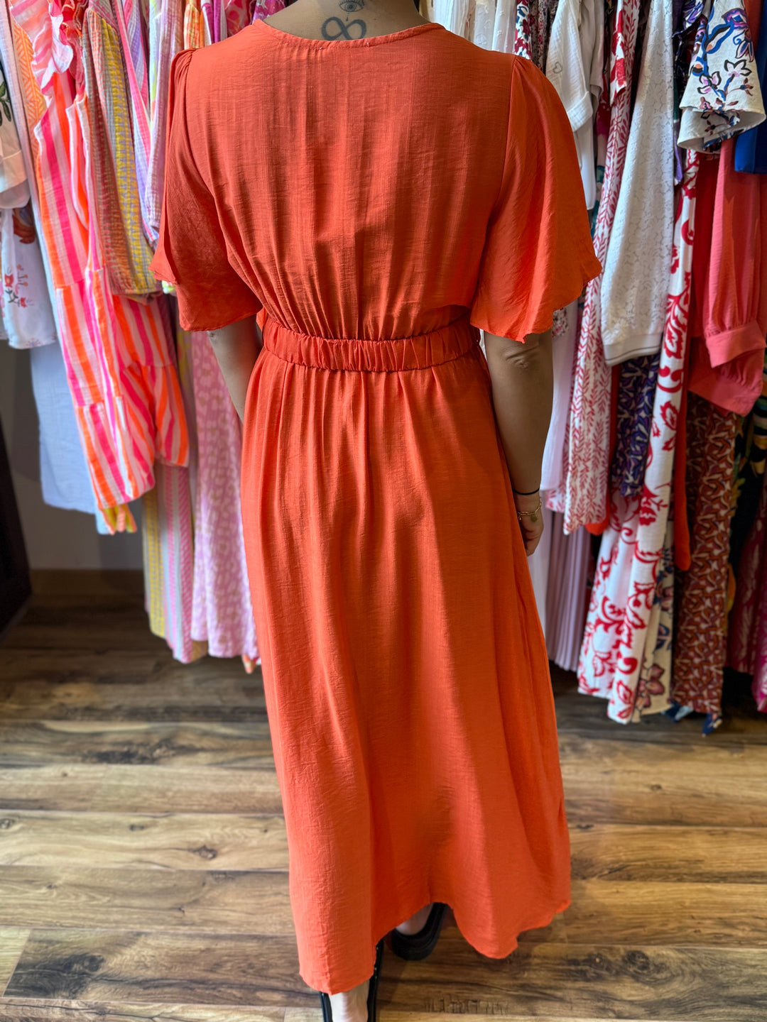 Robe longue Victor orange CURVY