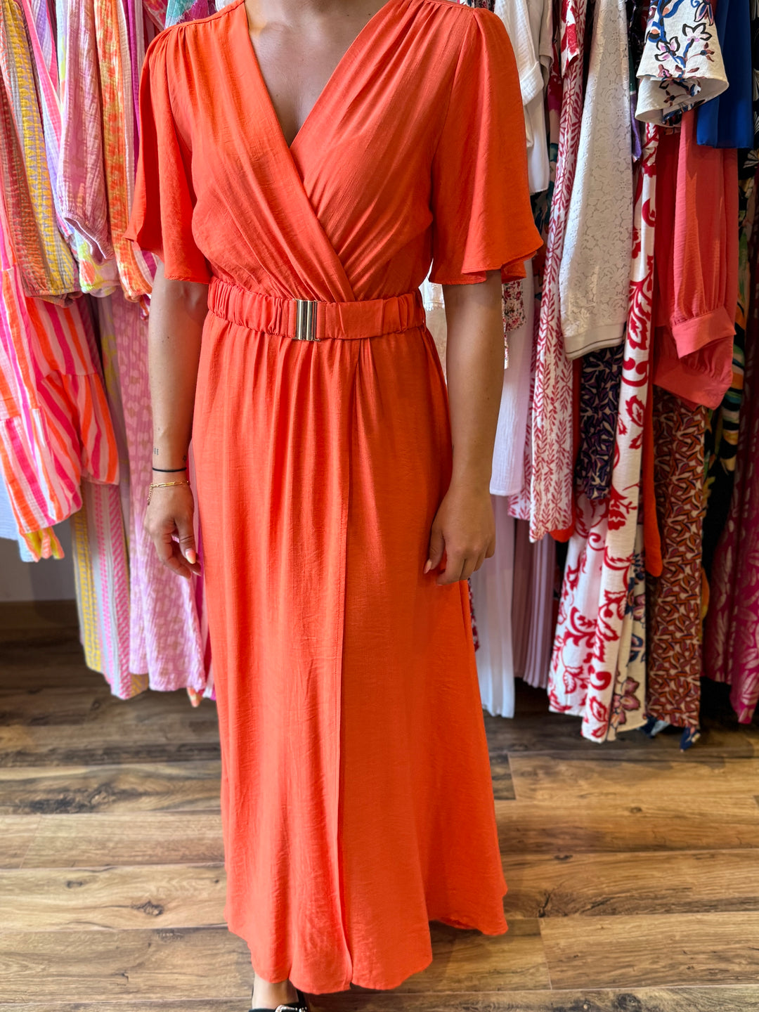 Robe longue Victor orange CURVY