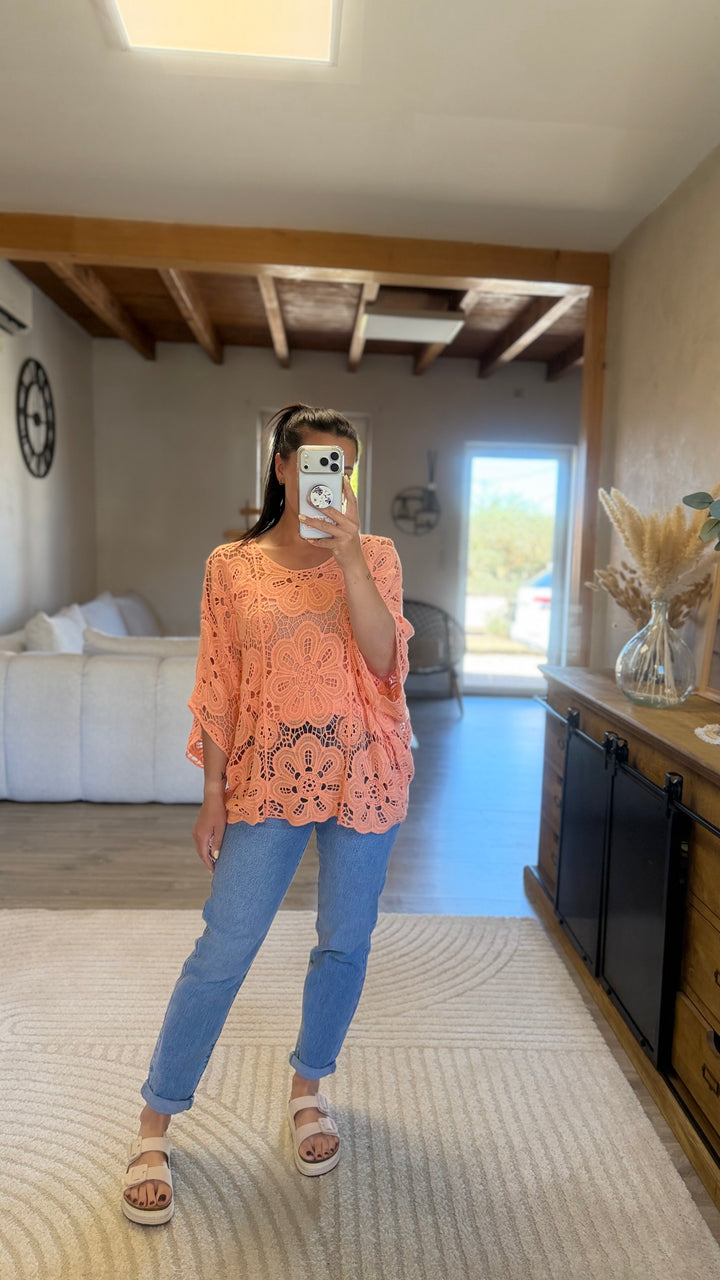 Top crochet orange