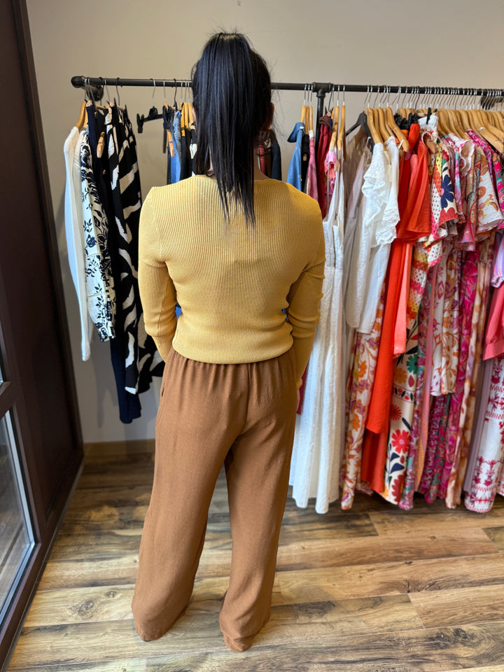 Pull fin Sinah moutarde