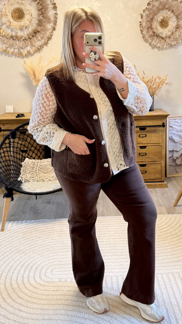 Gilet Charly chocolat CURVY