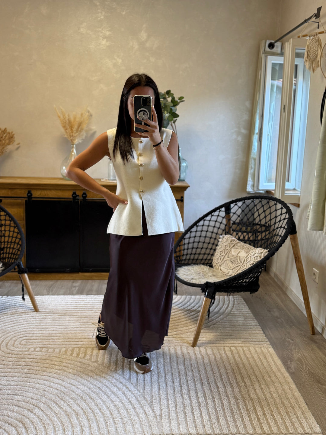 Pull sans manches Sady beige