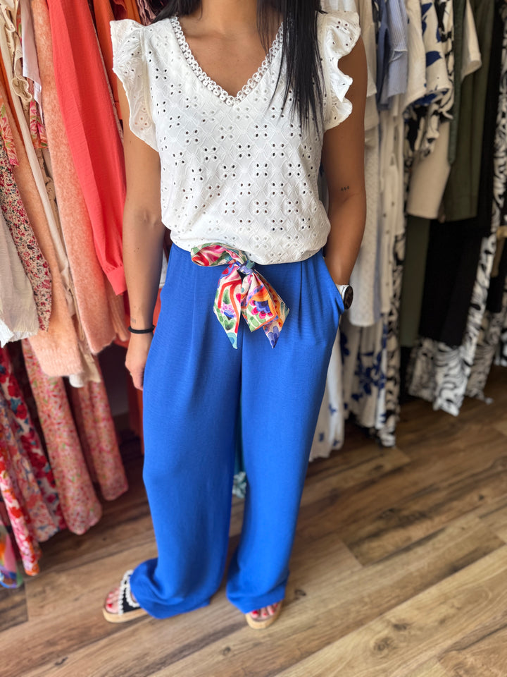 Pantalon Eliam bleu bic