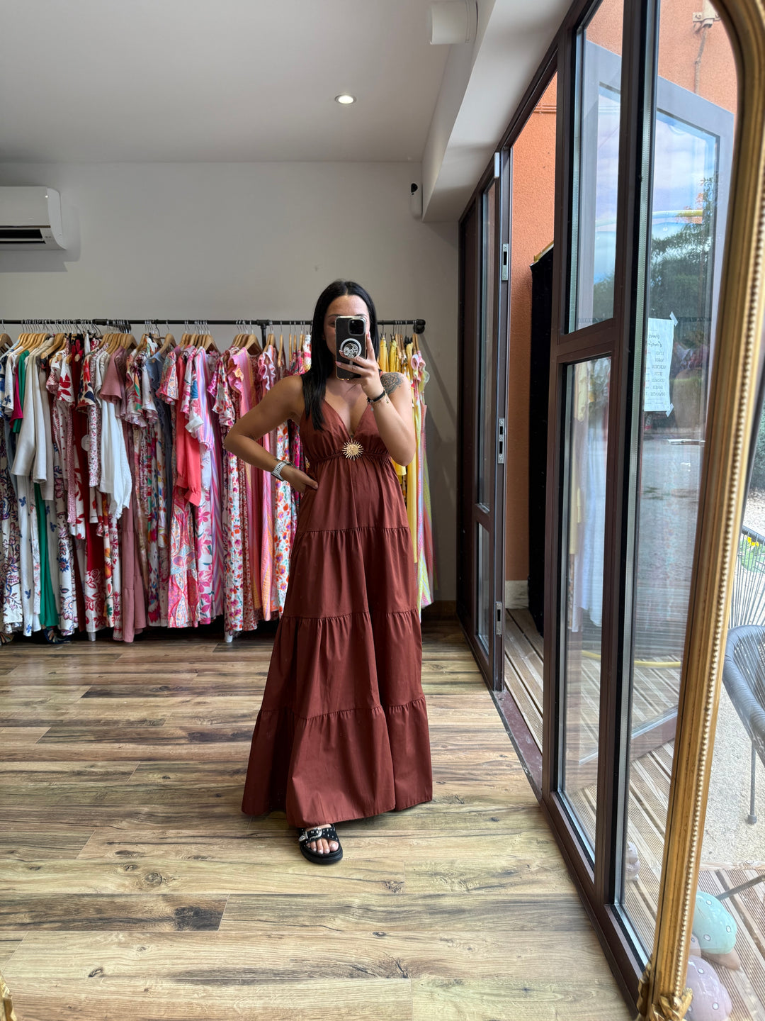 Robe longue Tristan terracotta