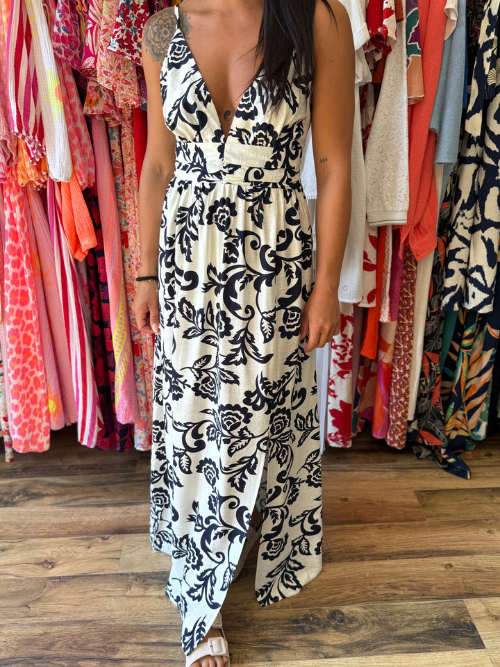 Robe longue Etienne bleu