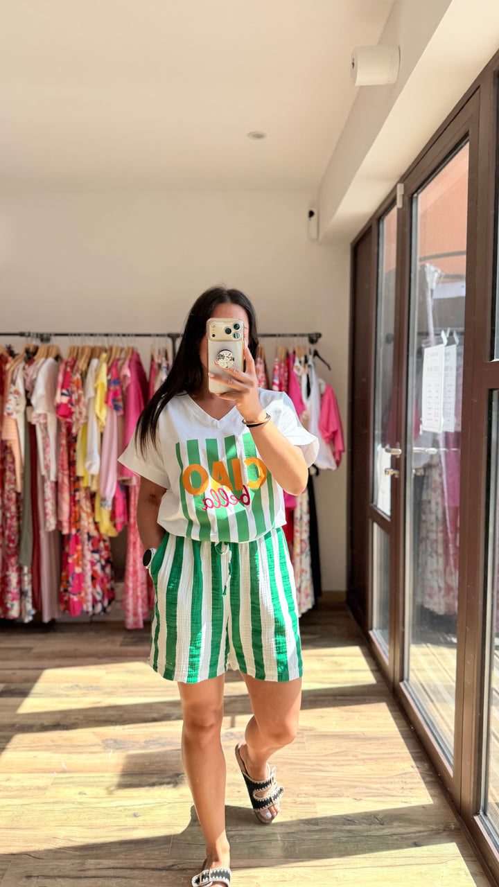 Teeshirt Ciao Bella vert CURVY
