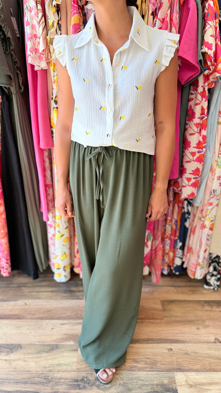 Pantalon Valentino kaki CURVY (Précommande expédition 6/07)