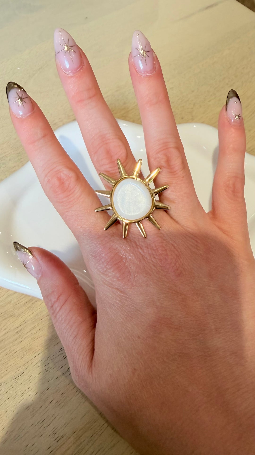 Bague soleil nacré