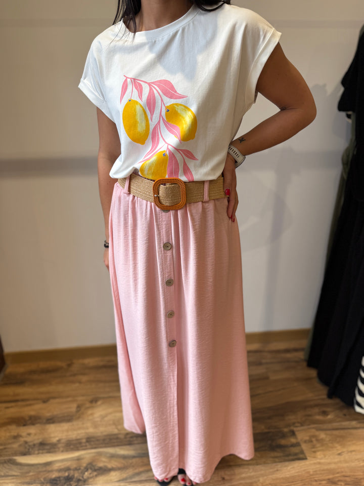 Jupe longue Delin rose