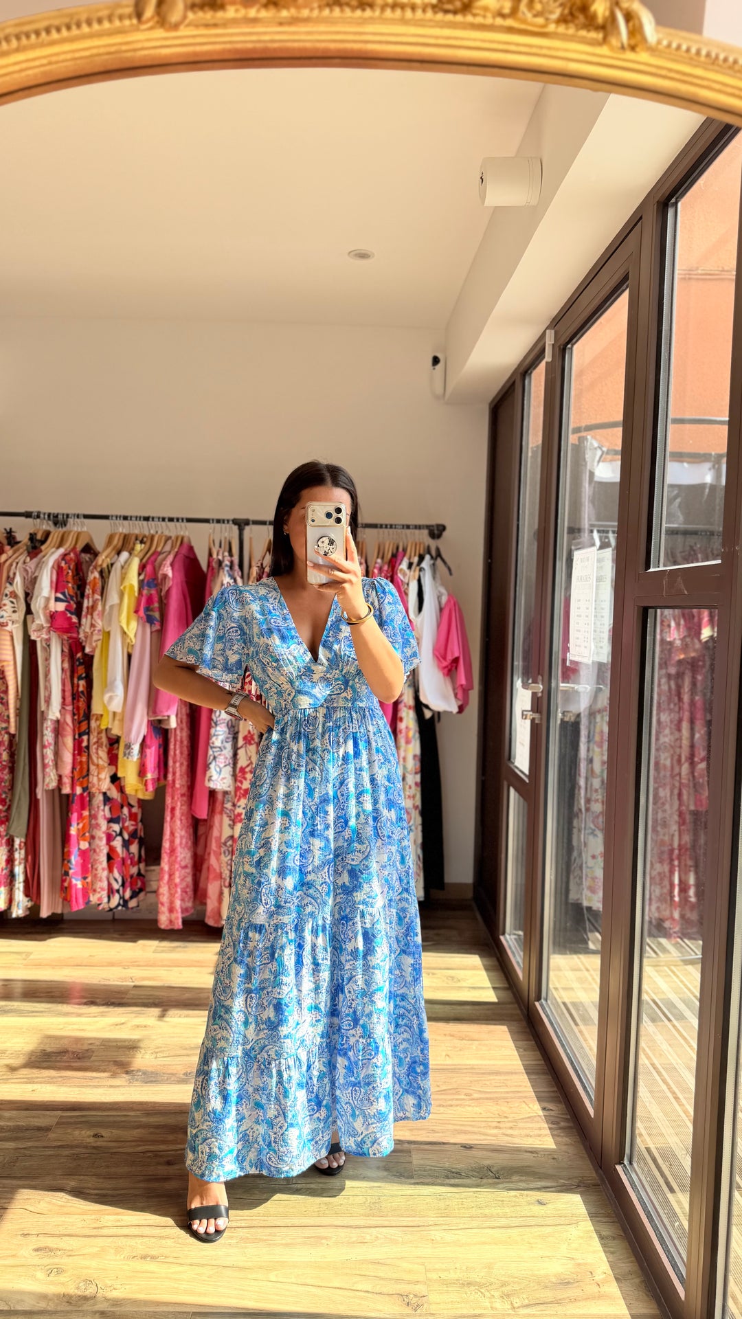 Robe longue Elodie bleu