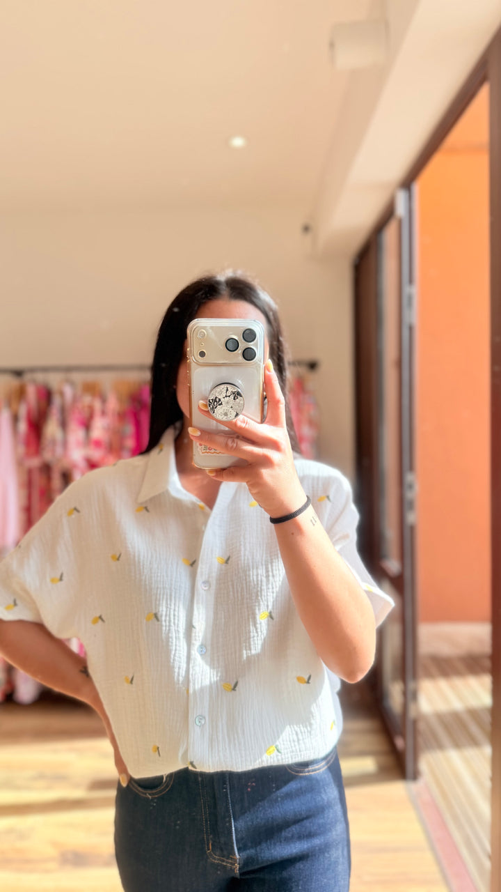 Chemise gaze citrons
