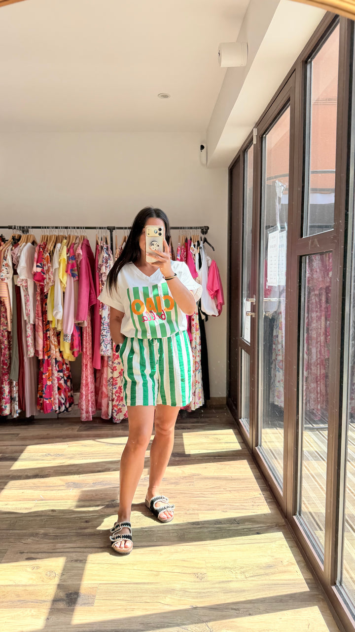 Teeshirt Ciao Bella vert CURVY