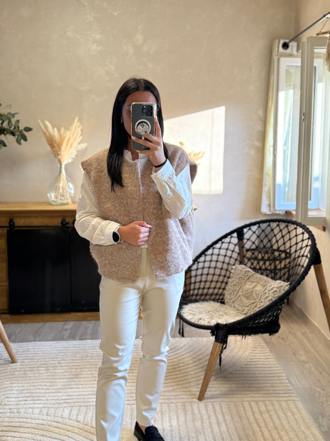 Gilet sans manches Gaston taupe