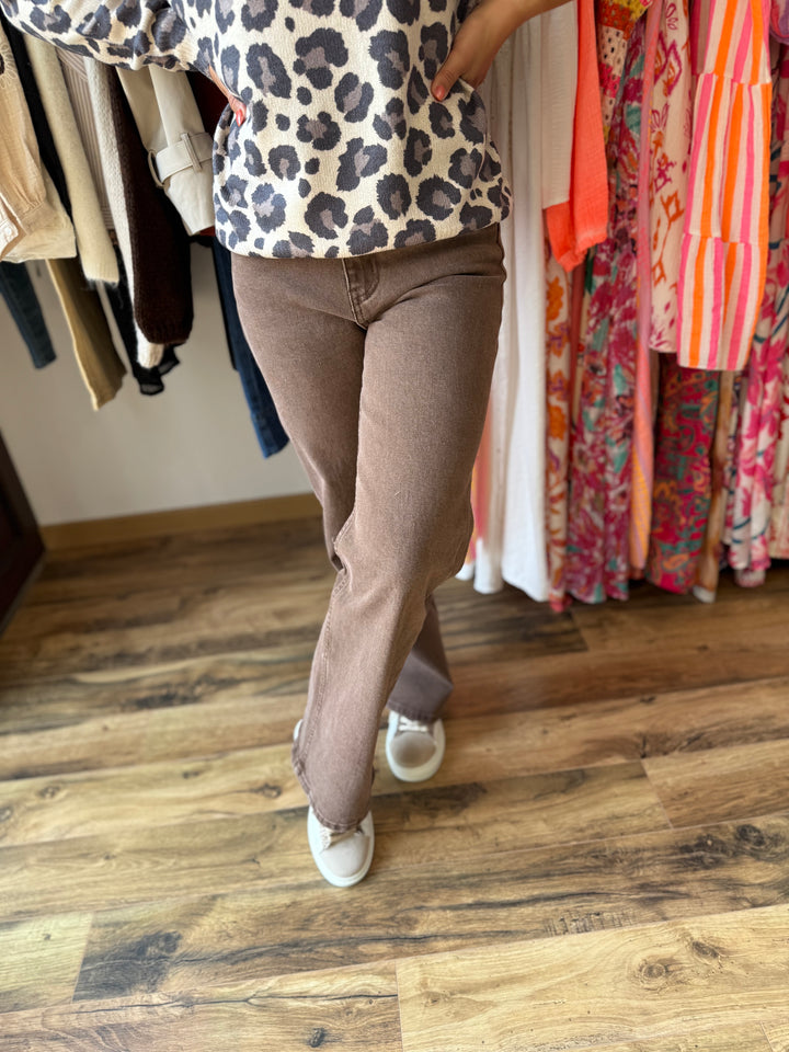 Jean coupe droite chocolat 🍫