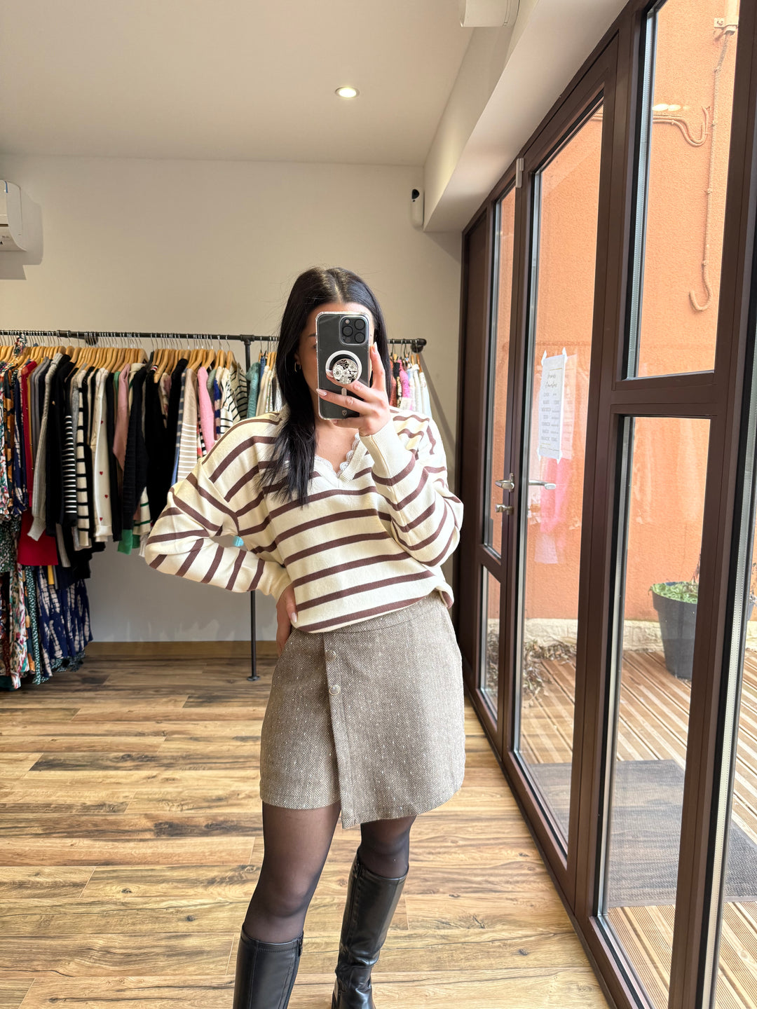 Jupe short Jule café