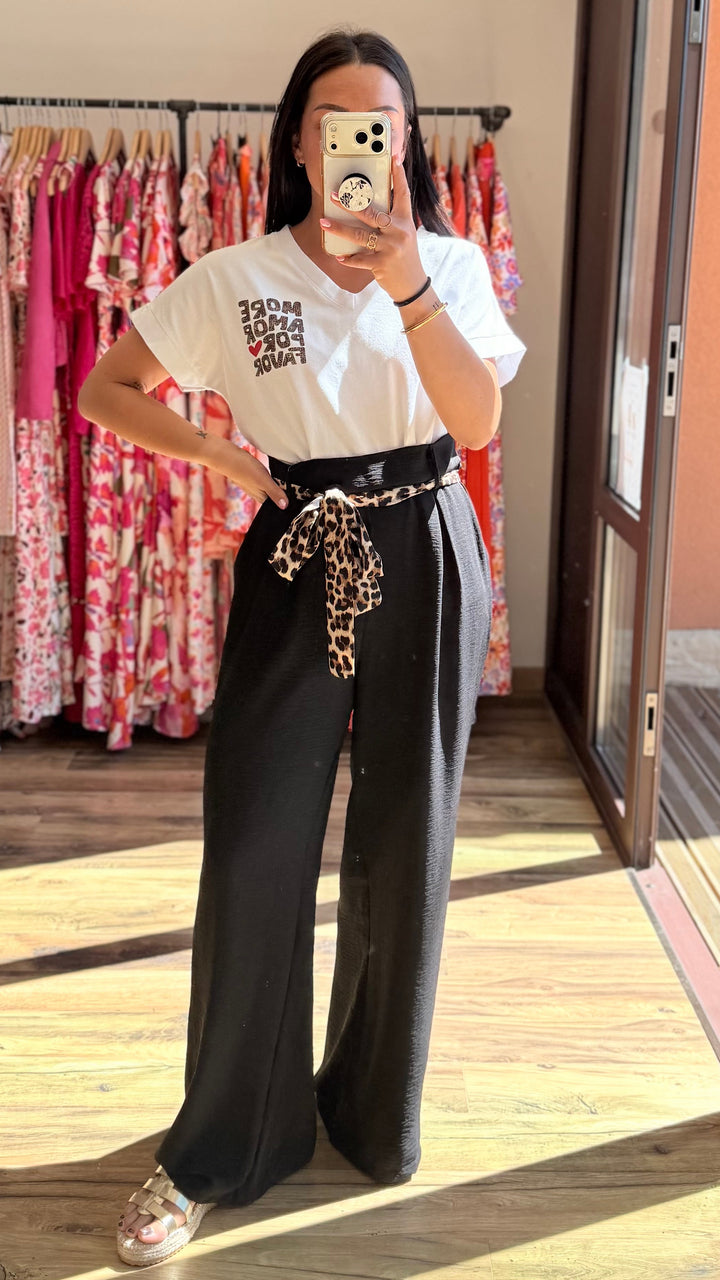 Pantalon Candice noir léopard