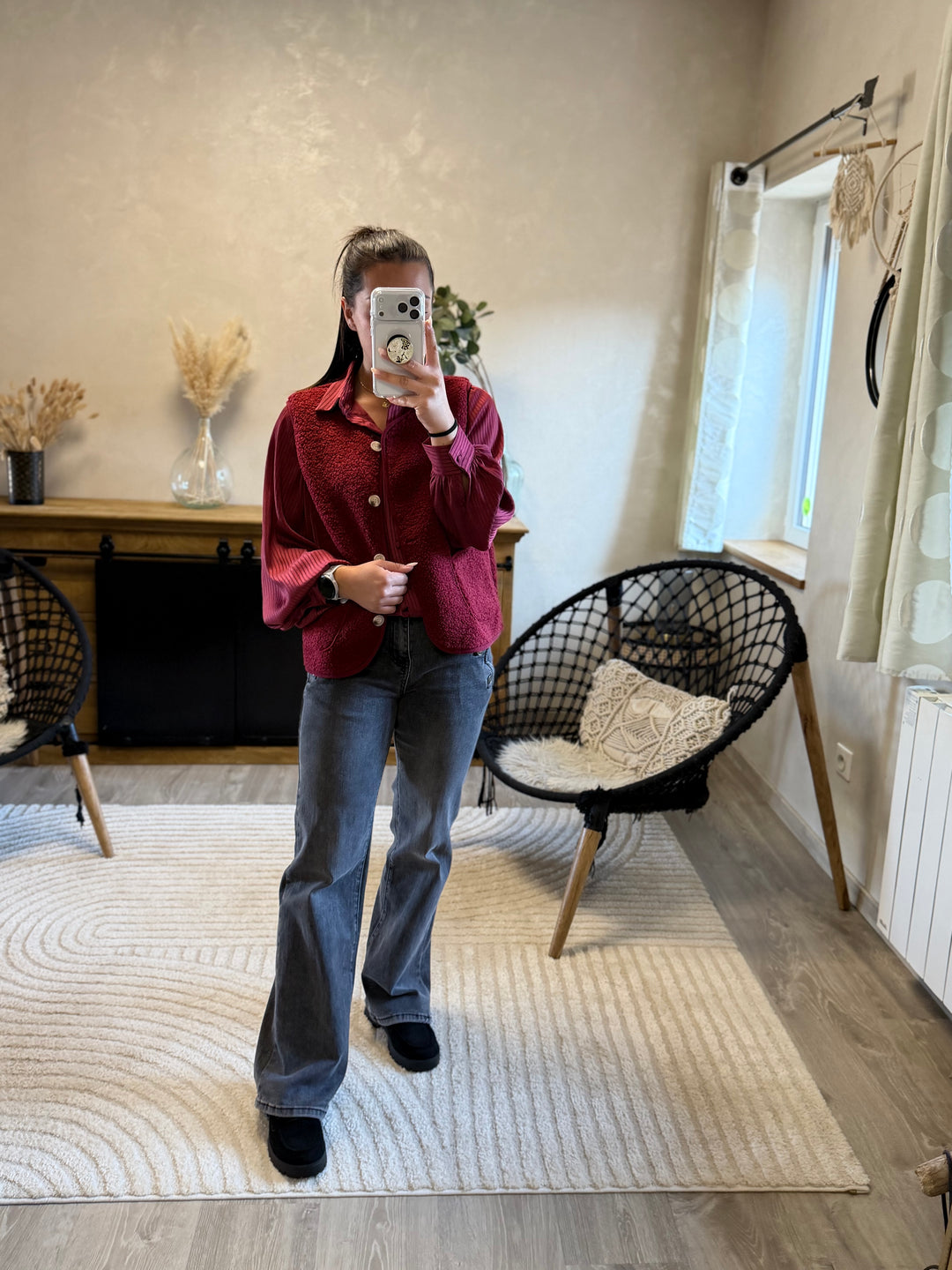 Gilet sans manches Mina bordeaux