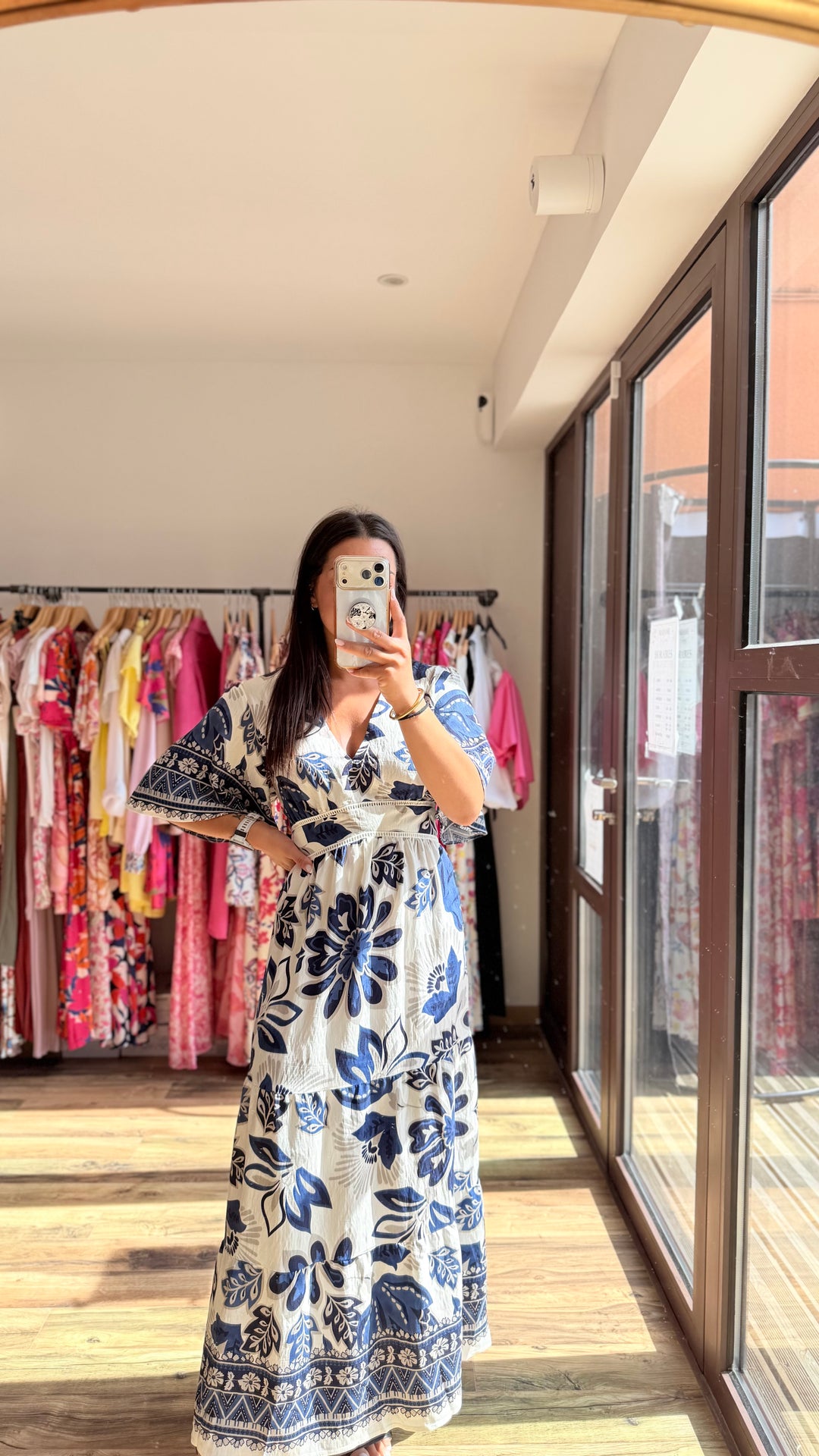 Robe longue Coline CURVY Marine