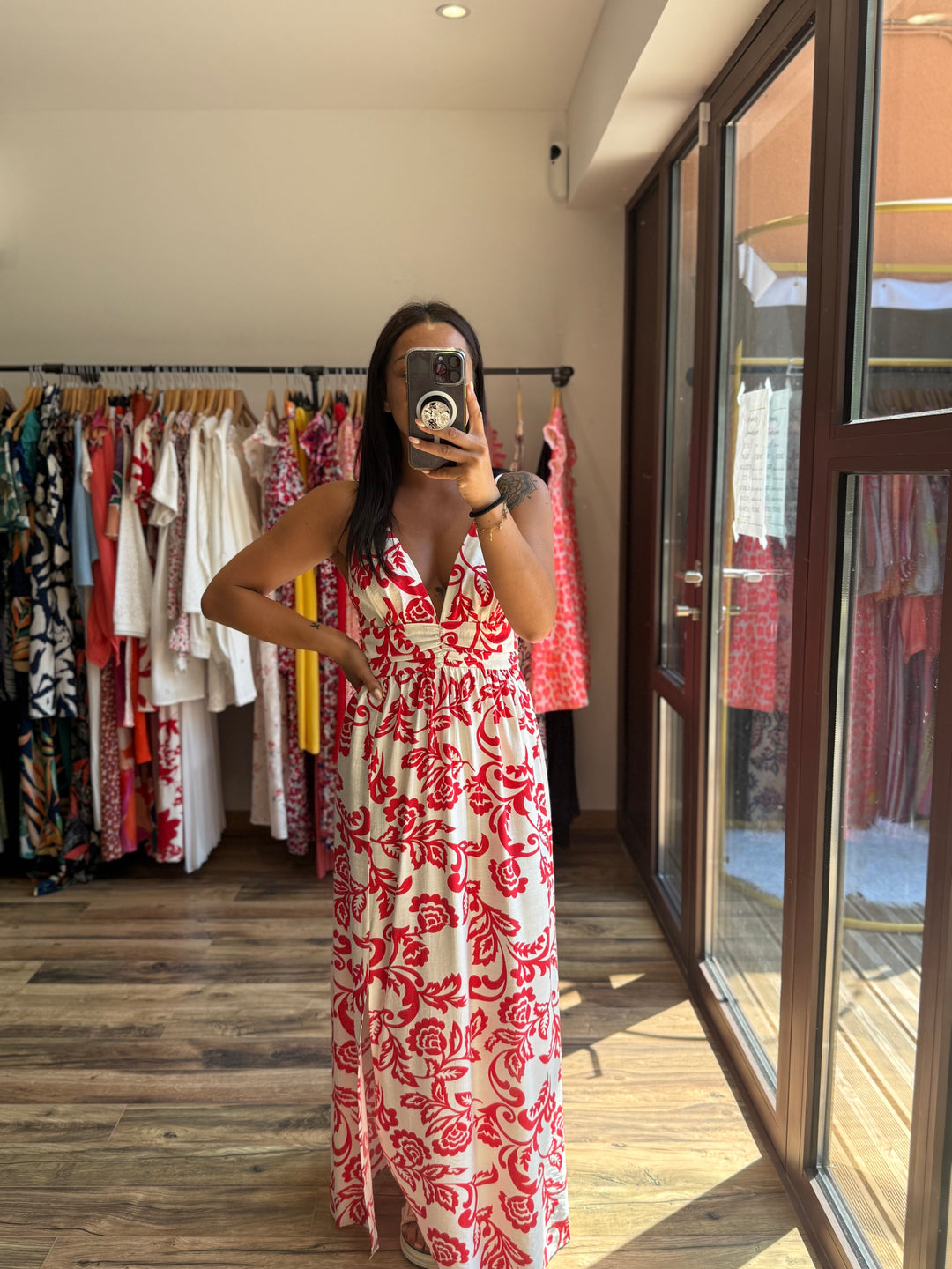 Robe longue Etienne rouge