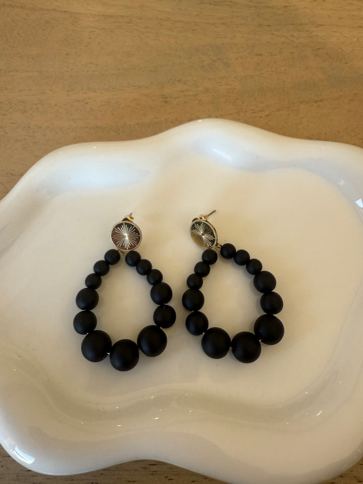 Boucles d’oreilles noir mat