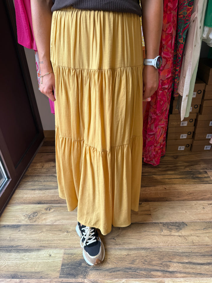 Jupe longue moutarde