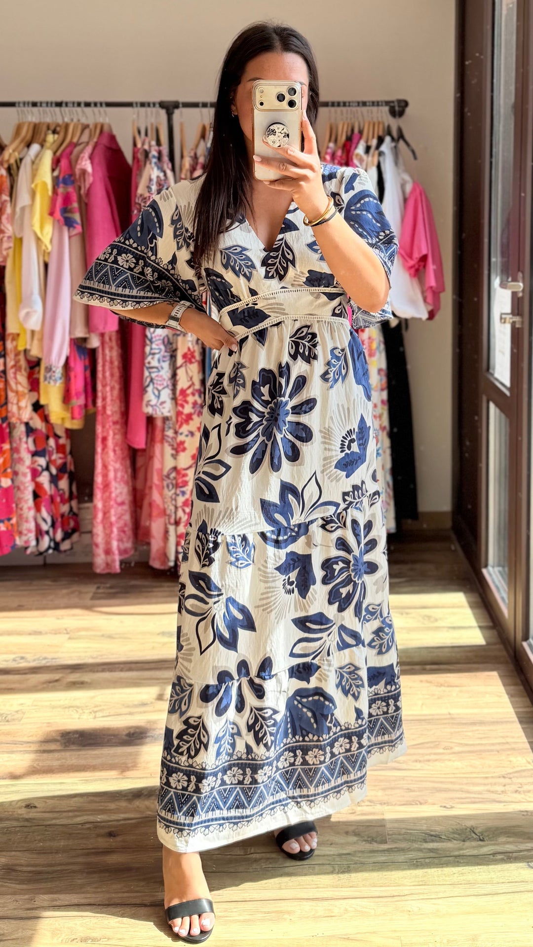 Robe longue Coline CURVY Marine