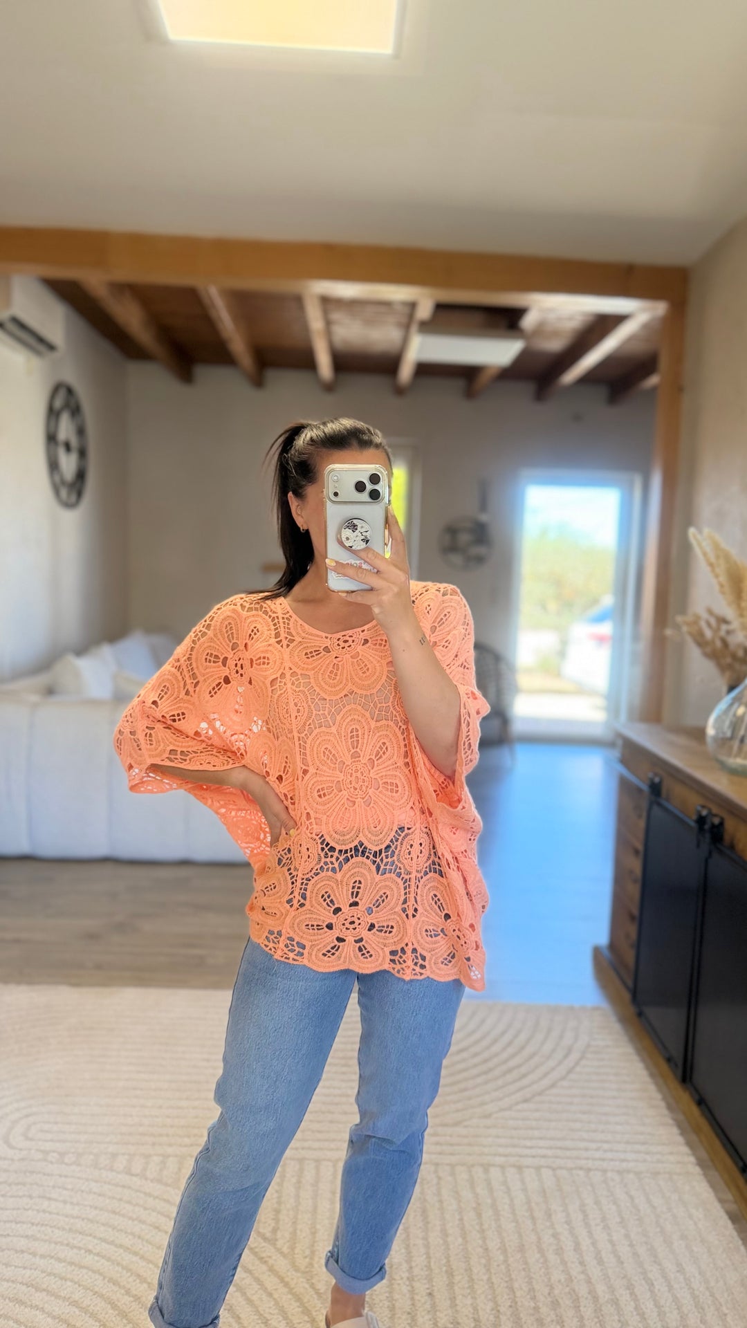 Top crochet orange