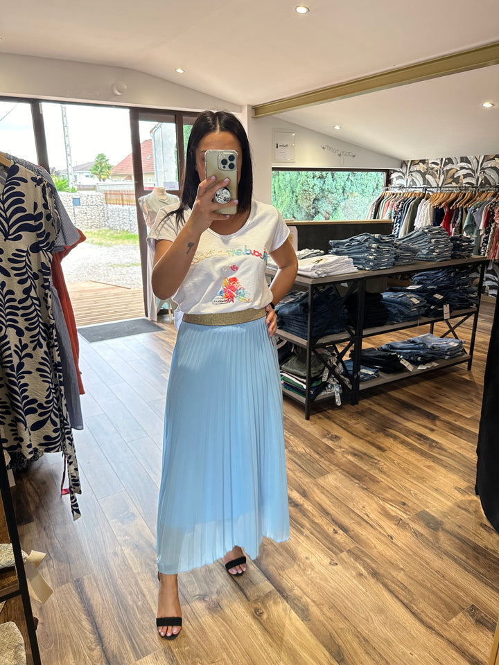 Jupe gambi bleu ciel