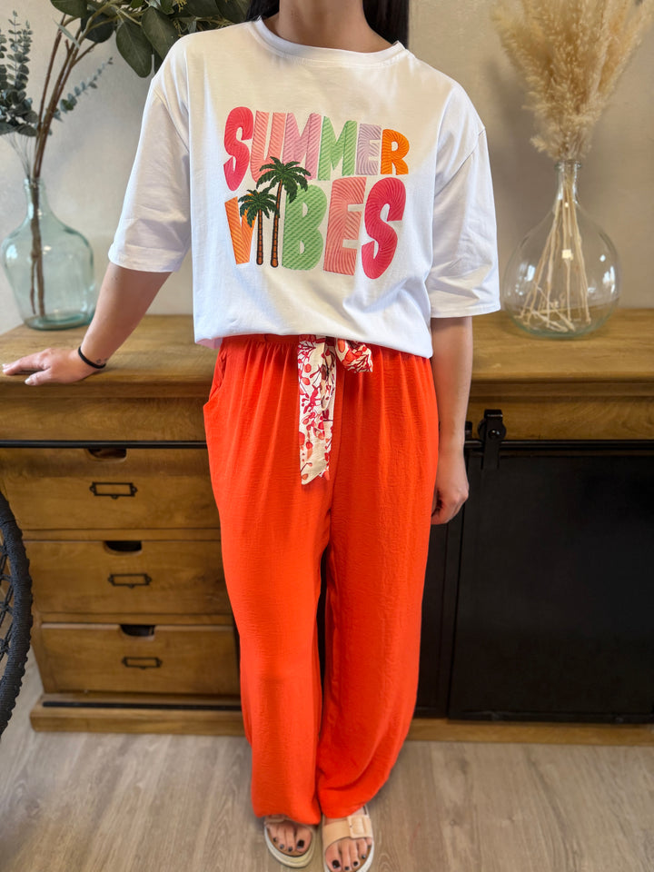 Pantalon Wilma Orange (PRÉCOMMANDE expédition autour du 5 mai)