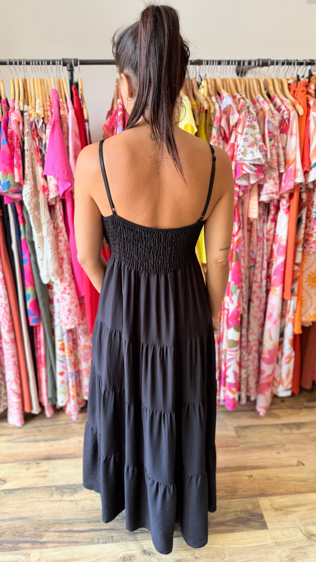 Robe longue Soleil noir CURVY