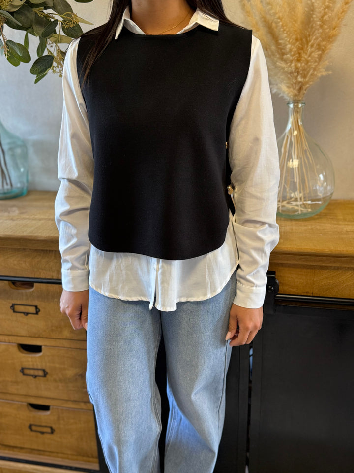 Pull sans manches noir