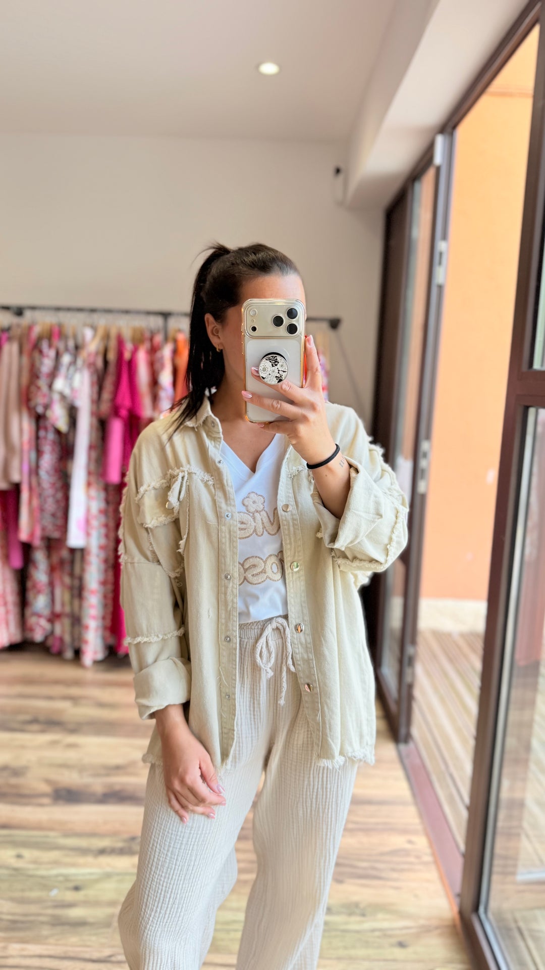 Veste jean Aloyse beige