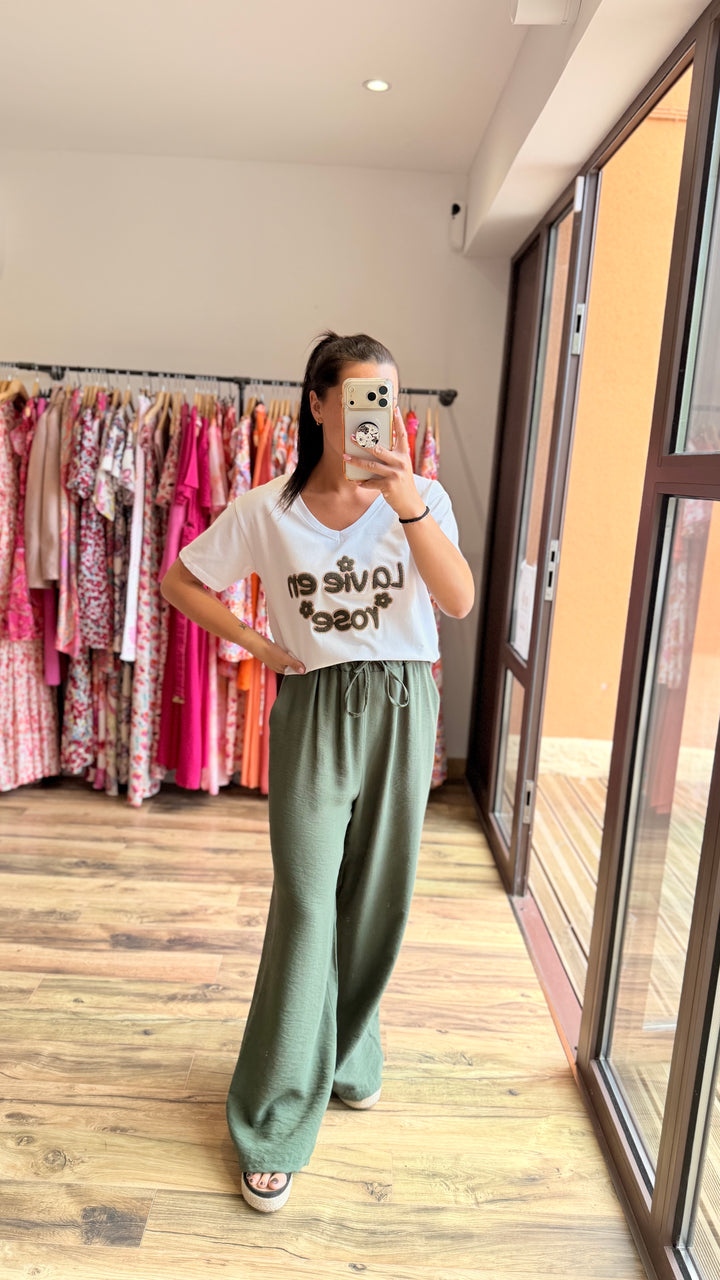 Teeshirt la vie en rose kaki CURVY