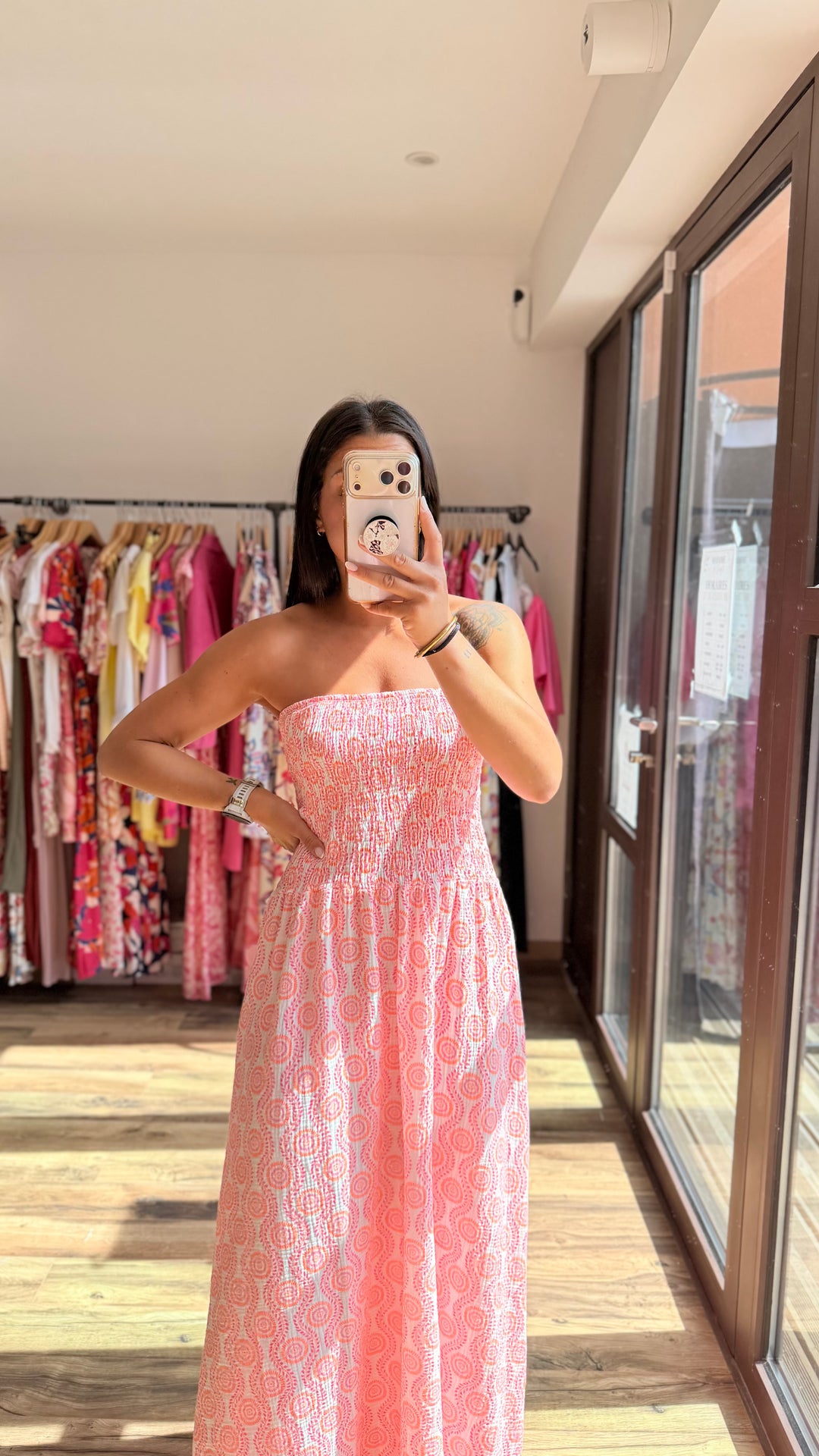 Robe longue Dory rose