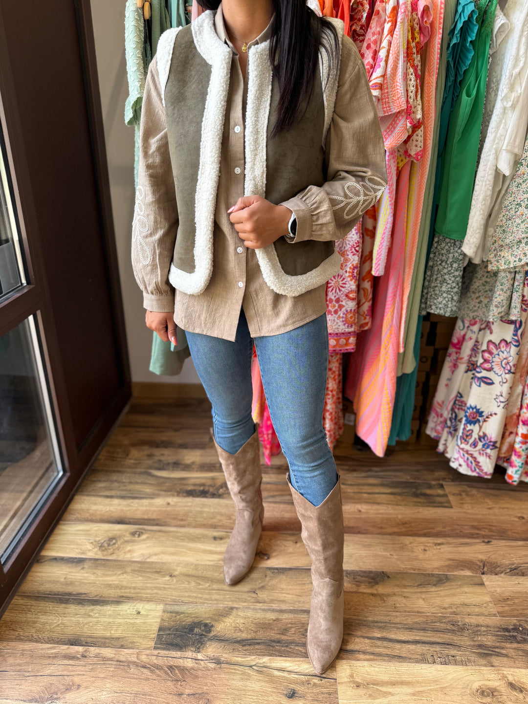 Gilet sans manches kaki