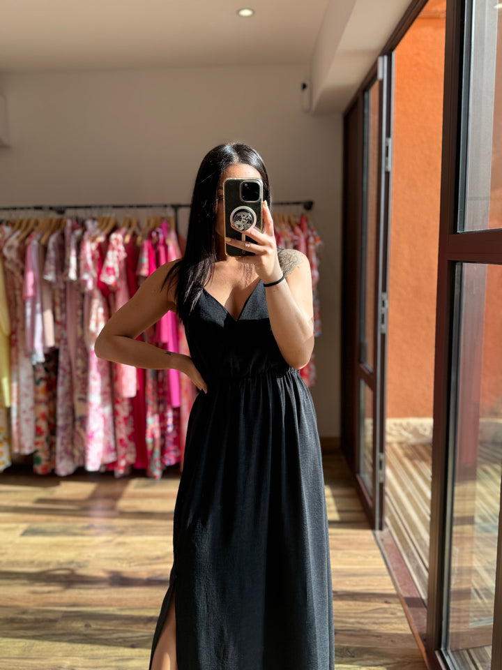 Robe longue Amanda CURVY noir