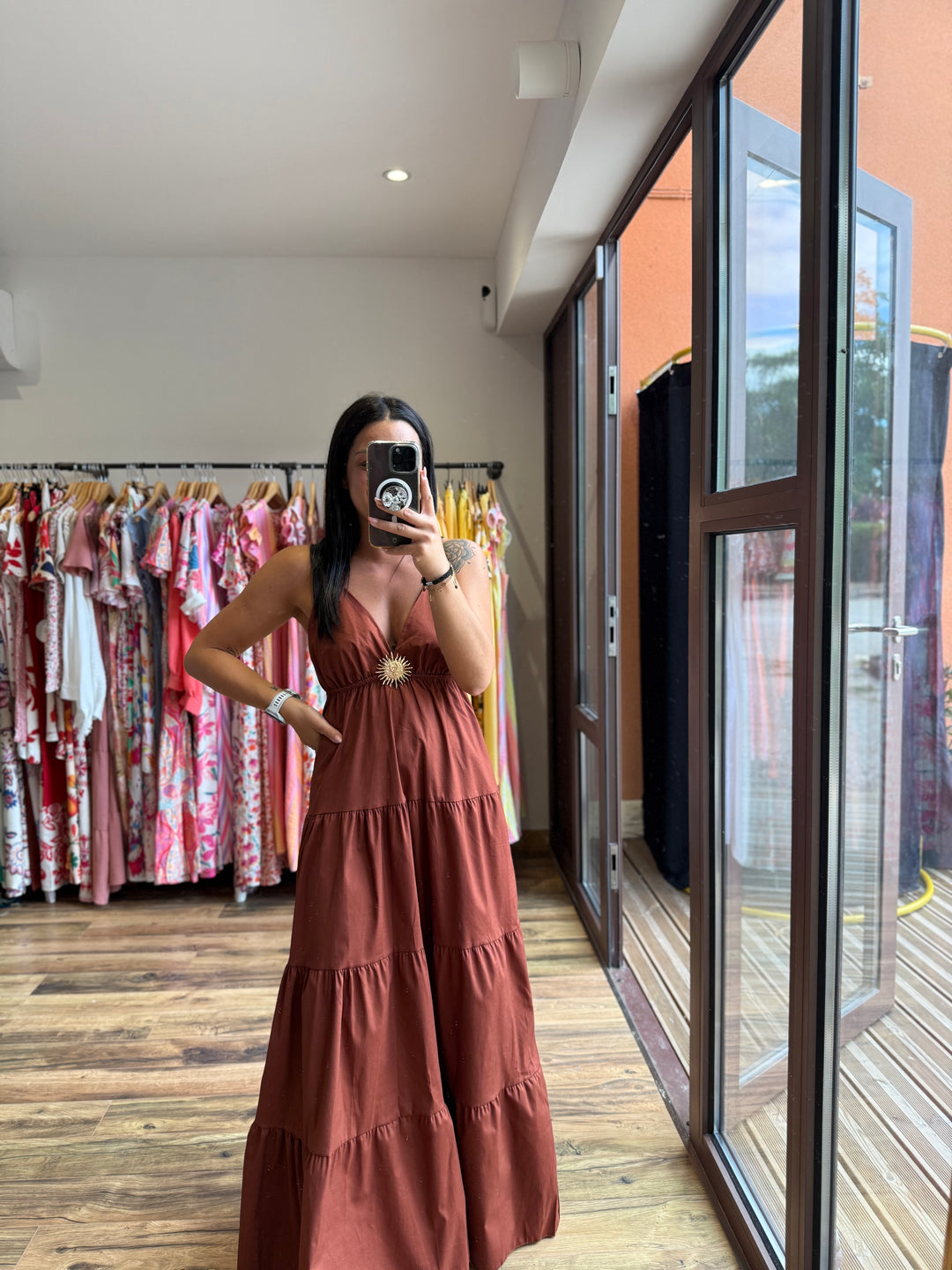 Robe longue Tristan terracotta