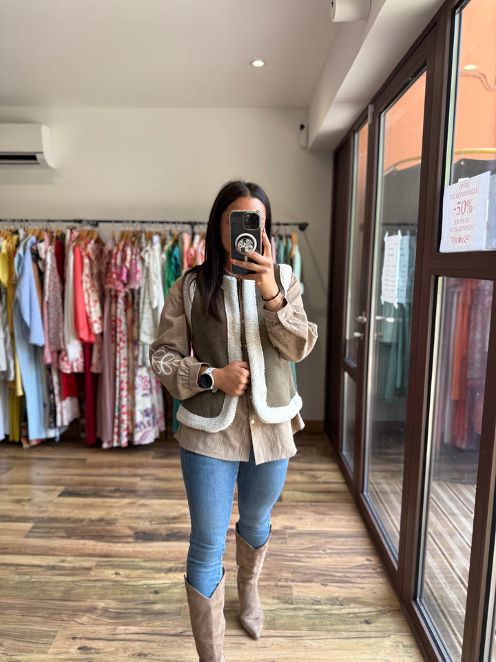 Gilet sans manches kaki