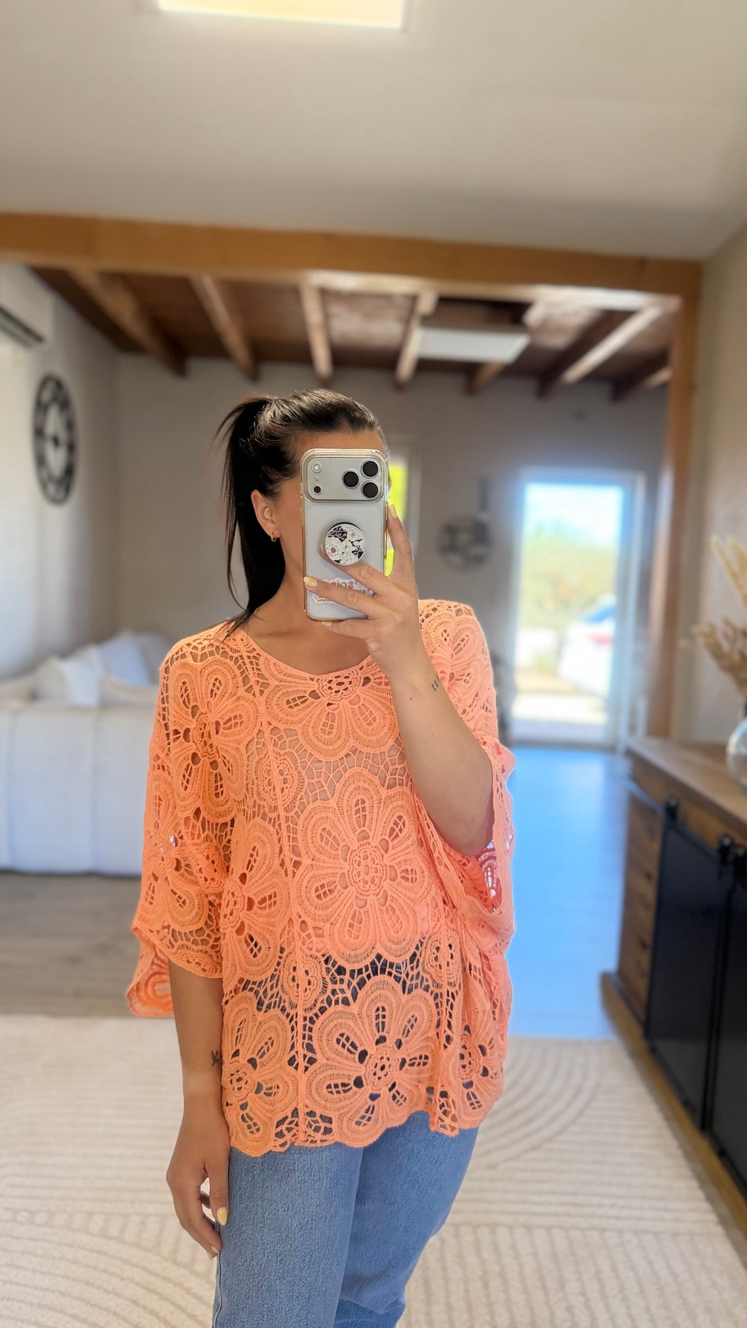 Top crochet orange