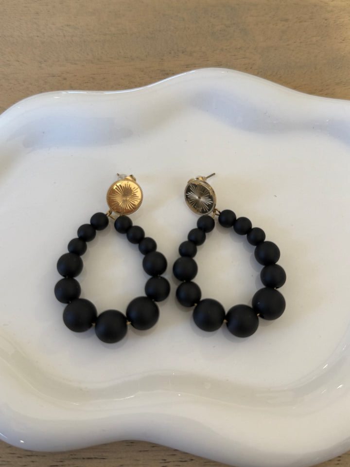 Boucles d’oreilles noir mat