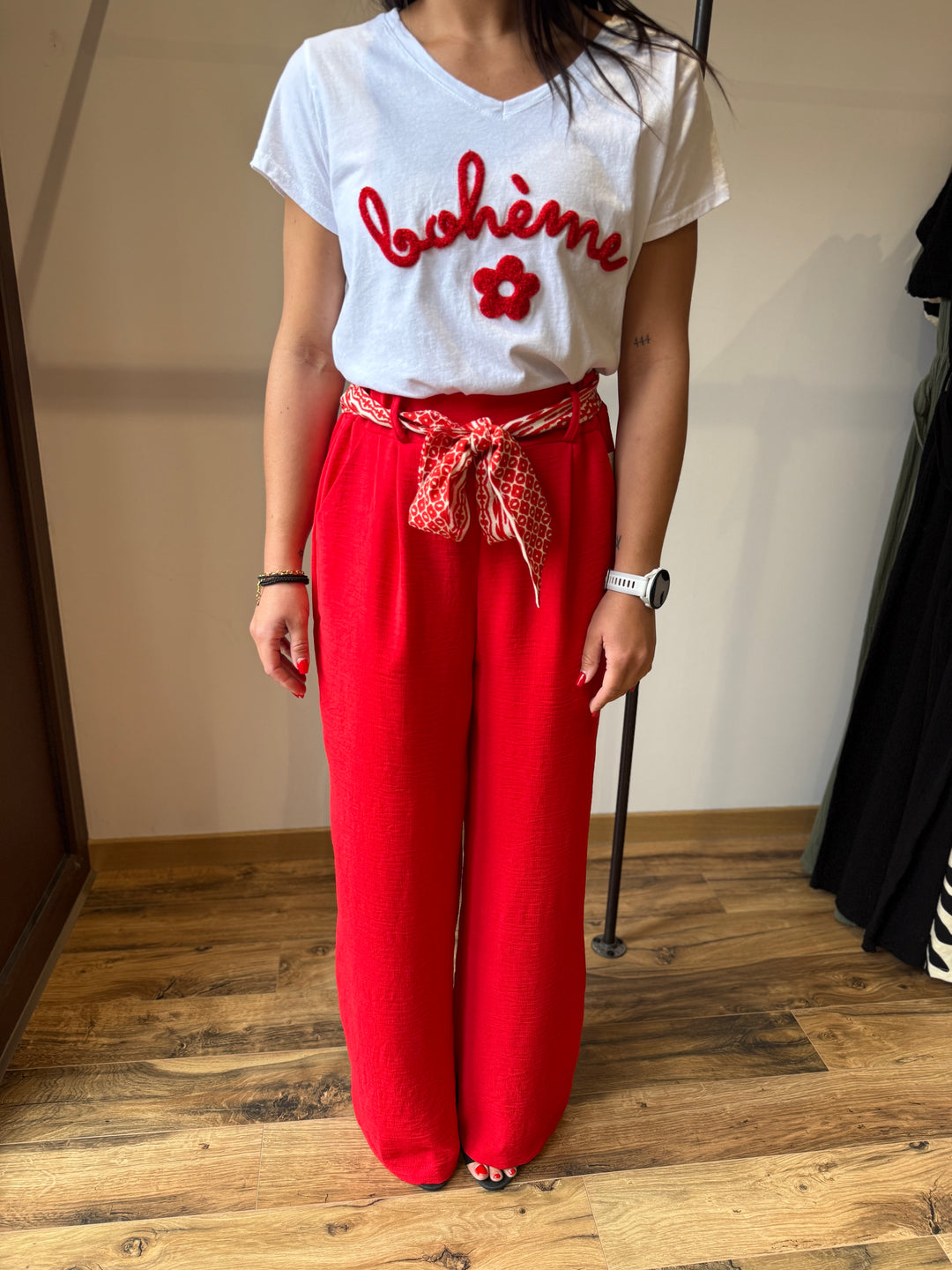 Teeshirt bohème rouge