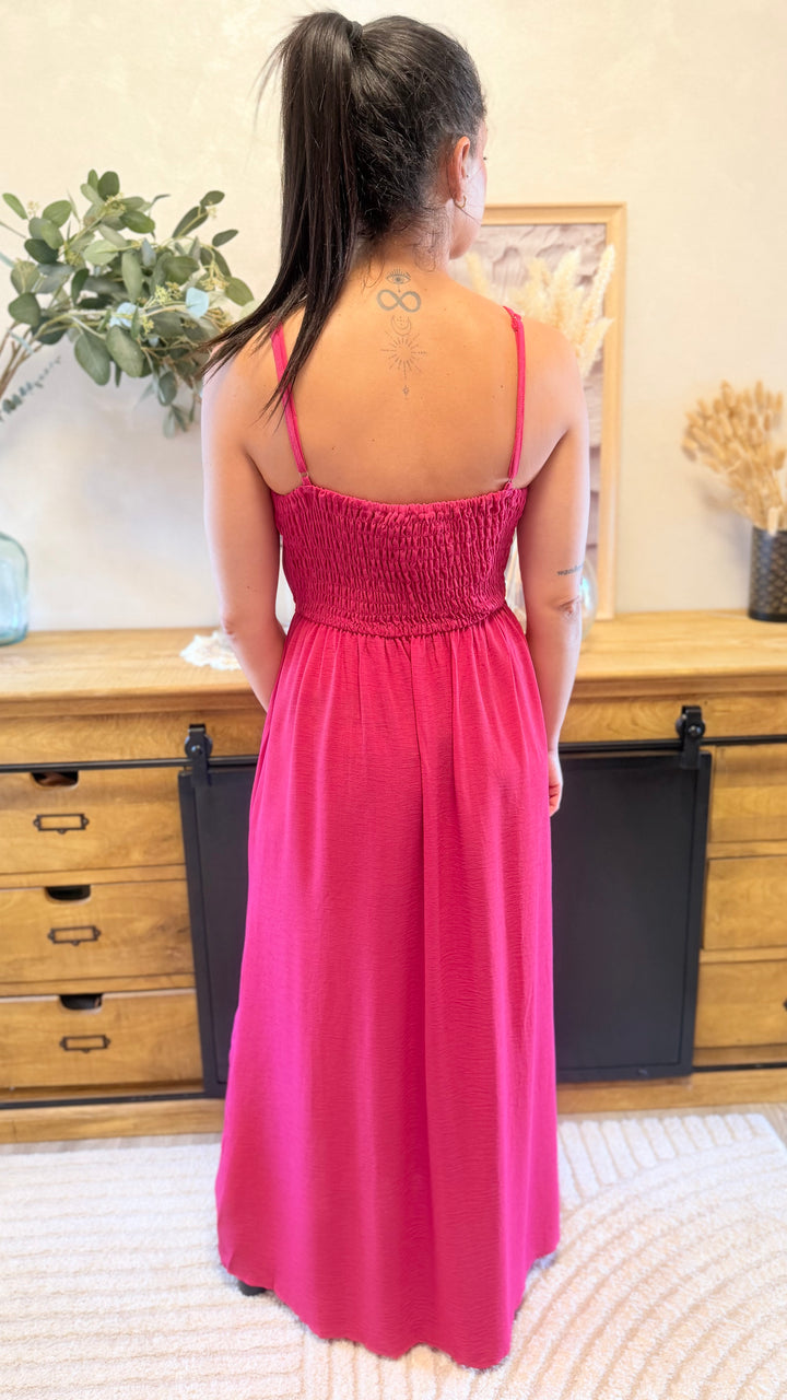 Robe longue Amanda rose