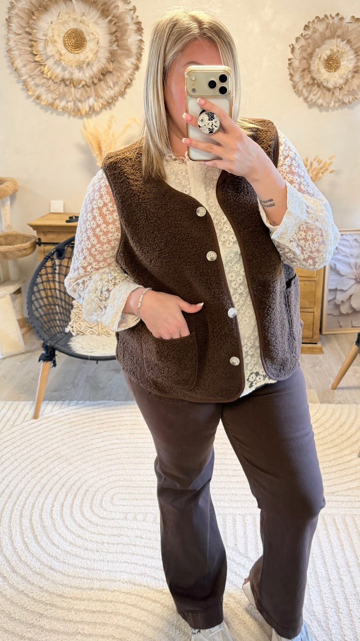 Gilet Charly chocolat CURVY