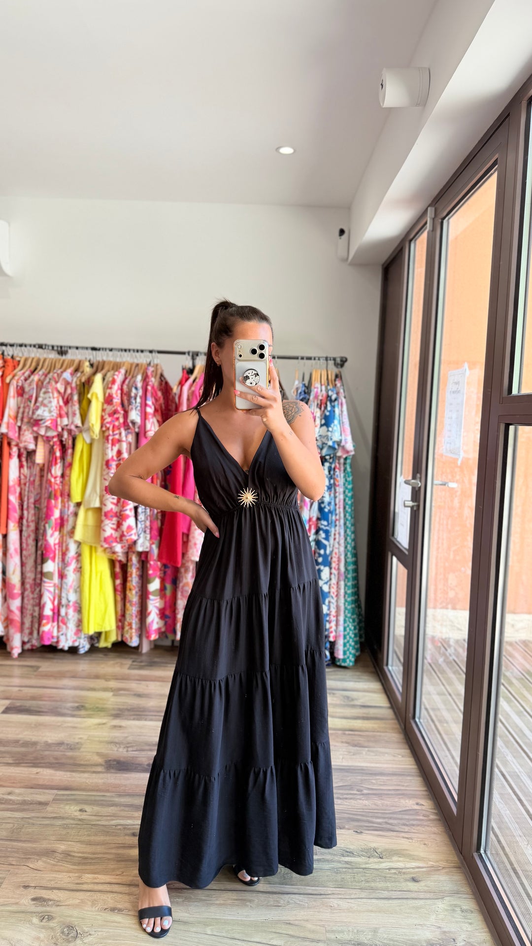 Robe longue Soleil noir CURVY