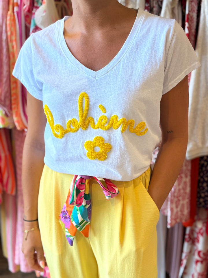 Teeshirt bohème jaune