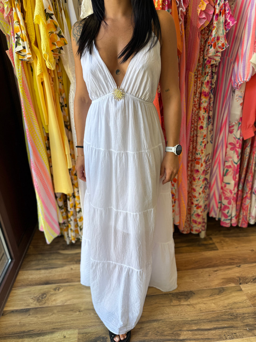 Robe longue Graciella blanche