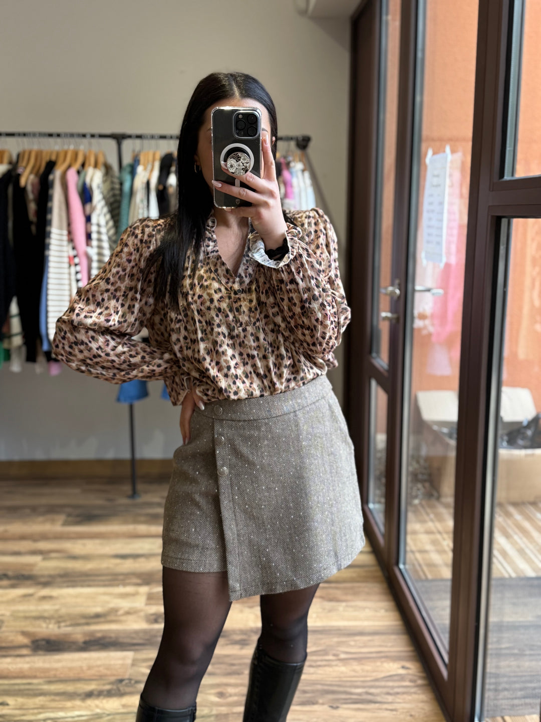 Jupe short Jule café