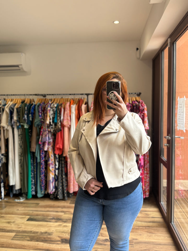 Suédine curvy beige