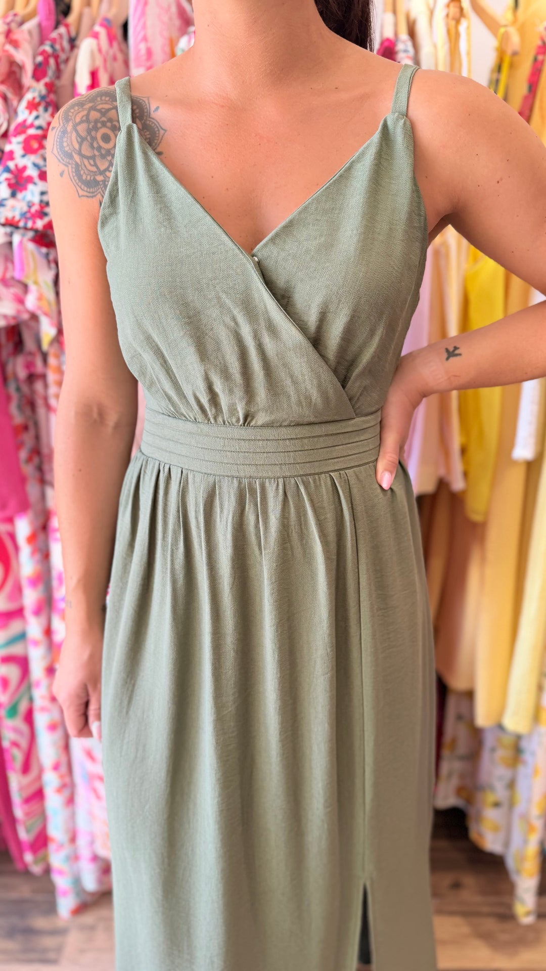 Robe longue Molly kaki