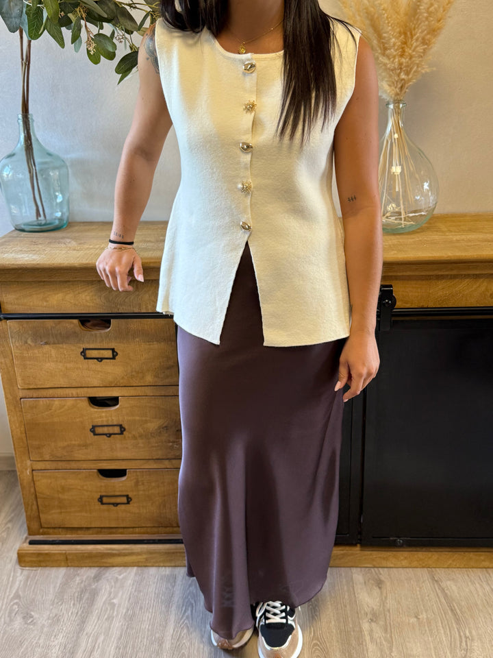 Pull sans manches Sady beige